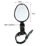2pcs Adjustable Rotate Bicycle Auxiliary Rearview Mirror Handlebar Mount Wide-Angle Convex Cycling Rear View Mirrors Accessories
