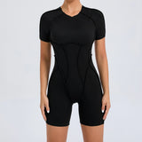 Short Jumpsuit Gym Clothes For Women Sportswear Fitness Overalls Backless Scrunch Booty Yoga Suit Sports Set Outfit