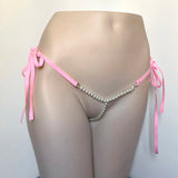 DEKA Women's Panties Swimming Open Crotchless Pearl Mini Micro Bikini Thongs G-Strings Swimsuit  Briefs Exotic Lingerie Underwar