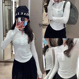 Women's fitness yoga suit, tight fitting long sleeved Henley shirt, running fitness base top
