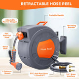 HiMISS Wall Mounted Retractable Garden Hose Reel Auto Rewind
