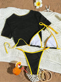 3 Pieces Brazilian Thong Bikinis 2026 Women Trikini Swimwear Female Halter Triangle Swimsuit & Tops Bathing Swimming Swim Suit