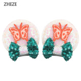 Christmas 2.8"Mouse Ears Hair Clips For Children Sequins Bow Hairpins Girls Festival Party DIY Hair Accessories