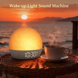 Sunrise Alarm Clock,White Noise Sound Machine Wake Up Light,30 Soothing Sounds,Dimmable Night Light for Heavy Sleeper Ideal Gift