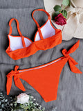 Sexy Knotted Underwired Bra Cup Bikini Women Swimsuit Female Swimwear Two-pieces Bikini Set Push Up Bikinis Bathing Suit Swim