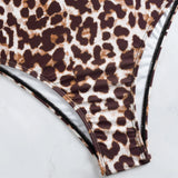 2026 Strappy Tankini Set 2 Pieces Swimwear Female Leopard Drawstring Swimsuit Women Bathers Bathing Swimming Swim Suit Beachwear