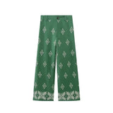 Foridol Geometric Embroidery Wide Leg Spring Summer Women Beige Long Pants Zip Fashion Trousers Pantalones De Mujer Autumn Pants