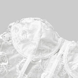 Phantasy Sexy Lace See through Crop Top Women Fashion Floral Embroidery Black Tank Top Night club Dress up 2026 Summer Outfit