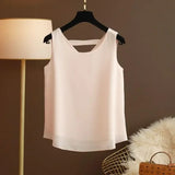 Star with The Same Halter Chiffon Vest Women's Loose Top Summer New Wear Outside with Sleeveless Short Bottom Shirt MOYISU L-5XL