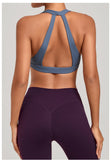 Sports Bra Gathered Neck Hanging Style Backless Tight Yoga Bra Women's Top Fitness Outdoorsports Pilates Training Gym Workout