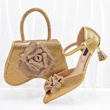 Doershow African fashion Italian Shoes And Bag Sets For Evening Party With Stones SILVER Italian Handbags Match Bags!   HGO1-1