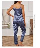 Ladies Heart Print Pajama Set Sexy V Neck Cami Top & Elastic Waistband Pants Pyjama 2 Pieces Women's Sleepwear & Loungewear Pjs