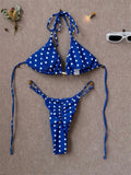 Sexy Black Polka Dot Print Bikini Set Women Pearls Push Up Bra Thong Swimwear 2026 Summer Bathing Suit Holiday Micro Swimsuit