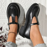 Vinatge T-Strap Med Heels Mary Jane Shoes Women Korean Buckle Strap Pu Leather Pumps Woman British Style Platfrom Student Shoes