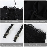 High Waist Garter Belt Panties Babydolls Erotic Lingerie Women Plus Size Black Mesh Skirt Sexy Tanga Suspenders Baby Doll Dress