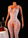 Hot Women Breastless Bodystocking Crotchless Bold Sex Lingerie Erotic Babydoll Porn Bodysuit Open Bra Desire Underwear