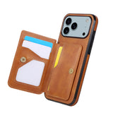 Business Magnetic Luxury Cards Solt Wallet Leather Phone Case For iPhone 17 Pro Max 16 Plus 15 Plus 14 13 12 11 Stand Bag Cover
