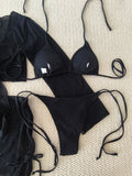 4 Pieces Halter String Bikinis 2026 Tops & Skirt Solid Swimwear Female Sexy Swimsuit Women Bathers Bathing Swimming Swim Suit