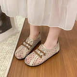 2026 Summer Mesh Breathable Polka Dot Single Shoes Women's Bow Mary Jane Shoes Soft Sole Non-slip Versatile