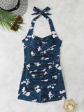 2026 Halter Swimsuit One Piece Printed Swimwear Women Sexy Vintage Bathers Bathing Swimming Swim Suit Female Beachwear