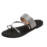 Sparkling Rhinestone Slides for Women - Comfy Open Toe Flats for Indoor & Outdoor Wear 2026 New