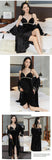 Gold velvet pajamas, autumn and winter sexy suspender nightgown, nightgown set with chest pad, large size home clothes