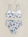 ZTVitality Sexy Floral Print Female Swimsuit Women Bikini 2025 Swimwear High Waist Bikinis Two Pieces Summer Beachwear Biquini