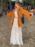 Mesh Sheer Lace Skirts Women High Waist Street Fashion Loose Hollow Out Long Skirt Party Sexy Patchwork Clubwear 2026 50JZ