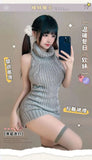 Turtleneck Sweater Mini Dress Backless Underwear Women's Sexy Uniform Dress Elegant Fashion Sweet Women 2023 New D0VL