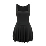 Women’s Summer Tank Dress for Party Club Evening Sleeveless Square Neck A-Line Dress Short Flowy Dress