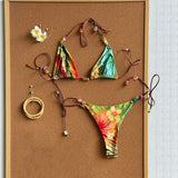 2026 Sexy Printed Mirco Bikini Sets Women Tie Side G-String Thong Swimsuit Female Bandage Bathing Suit Brazlian Swimwear Biquini
