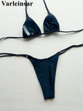 2026 Metal Ring Halter Bikini Female Swimsuit Women Swimwear Two-pieces Bikini set Strappy Padded Bather Bathing Suit Swim V8168