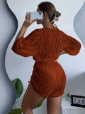 3 Pieces Bikini Tropical Print Swimsuit Halter Drawstring Side Swimwear Women 2026 Bathing Suit Female Swimming Summer Beachwear