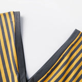 Womens Striped T-shirt Deep V Neck Short Elbow Sleeve Corset Tops 2026 Summer Casual Retro Stylish Shirts