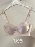 TikTok Viral MOYISU Summer Satin Bralette Strapless Push Up Bra&Set French Retro Anti Sag Lingerie Set Small Breast Support Gift