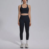 Women's Yoga Set Sports Fitness Running Beautiful Back Slim Fit Bra Hip-lifting High Waist Pants Workout Training Gym Suits