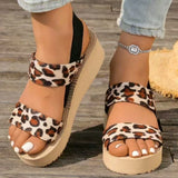2026 Light Weight Summer Leopard Sandals For Women Daily Walking Shoes Soft EVA Elastic Band Girls Student Platform Sandalias