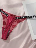 2pcs Ladies' New Lace Sexy Black And White Embroidered Flower Print Sexy Set Thong Underwear C2648