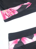 Women's Color Block Print Bikini Set Swimsuit with Adjustable Shoulder Straps Fashionable High Waist Swimwear for Summer Beach