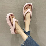 Thick Sole Wedges Flip Flops For Women 2025 Summer Clip  Platform Sandals Woman Non-slip Beach Slippers Girls Outdoor Slides