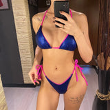 Sexy Leopard Printed Halter Brazilian Bikini Women Swimwear Female Swimsuit Two-Piece Bikini Set Bather Bathing Suit Swim V3681