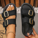 2026 Summer Denim Platform Sandals Women Fashion Buckle Thick Bottom Rome Sandles Woman Plus Size Non Slip Soft Sole Sandalias