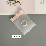 50pcs Small Pink Zipper Jewelry Storage Pouches Frosted Jewelry Packaging Bags for Accessories Charms Beads Gift Retail Display