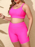 2026 Large Plus Size Sporty Swimsuit Women Two Pieces Strappy High Waist Swimwear Female Bathers Bathing Swimming Swim Suit 5XL