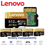 Lenovo Secure 512GB Memory Card Micro TF SD TF Cards SD Cards 256GB 64GB Waterproof 32GB Class 10 for Camera/Tablet/Phone