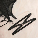 Plus Size Sensual Lingere Exotic Bandage Bra Garter Briefs Sets Transparent Intimate Hard Woman Luxury Fancy Underwear Bra Set