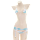 Sexy Lolita Kawaii Mini Bra Panties Set Triangle Micro Bikini Set Women Japanese Anime Bathing Suit Highcut Swimwear