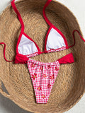 2026 Summer Women's Micro Bikini Set Floral Print Push Up Thong Bathing Suit Beachwear Sexy Halter Lace-up Swimsuit Holiday Look
