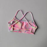 Women's Sexy Cross Backless Yoga Sports Bra Quick Drying Skin Friendly Nude Fitness Bra for Active Wear