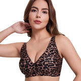 Personalized Custom-Made Leopard Print Bra with 4-Row Hook